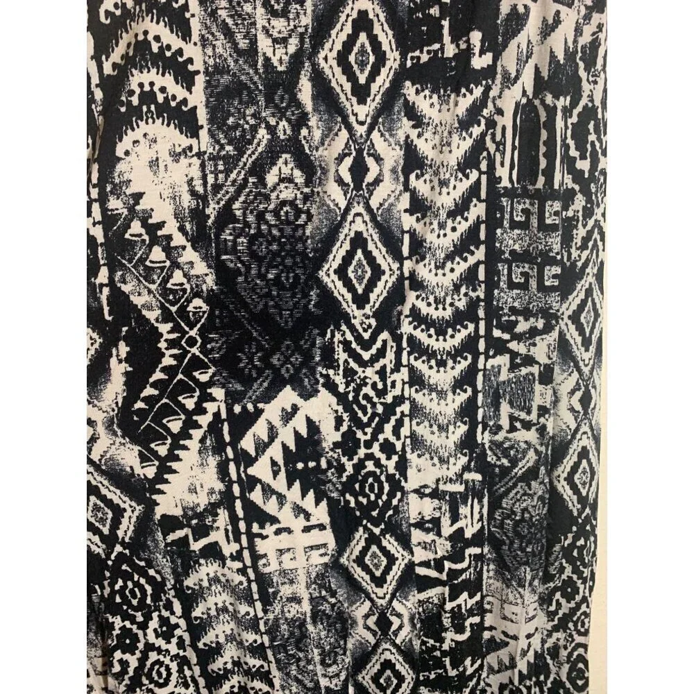 Wet Seal Aztec Tribal Print Maxi Skirt Women's Size Small Black Y2K Retro P10